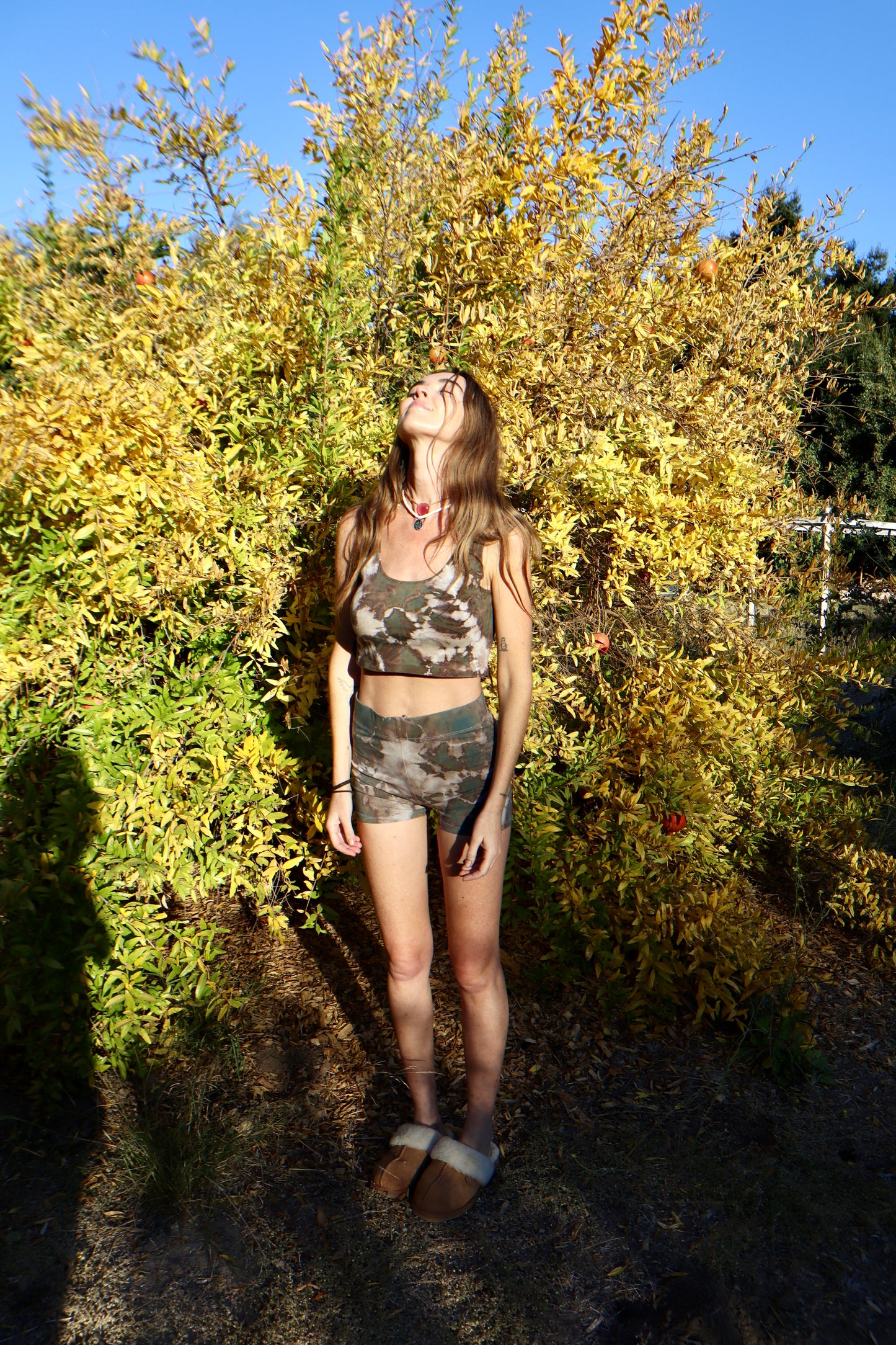 Charcoal Walnut Workout Set with Crop Tank